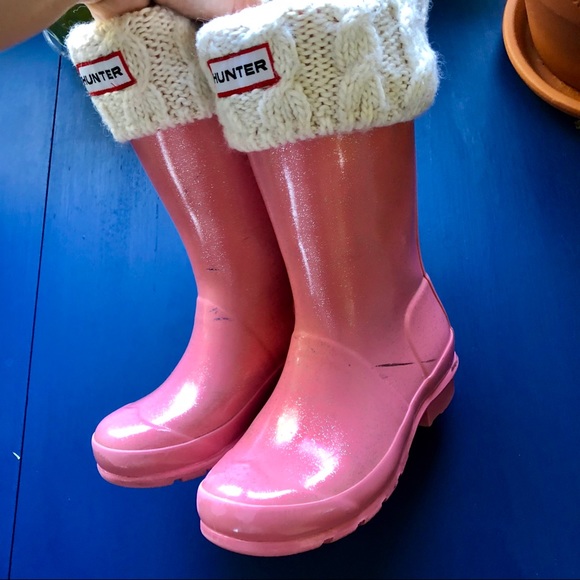 Hunter Other - Glitter Pink Hunter Rain boots
